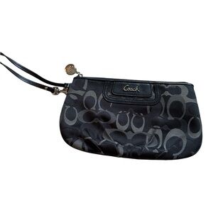 Coach Black Signature Wristlet